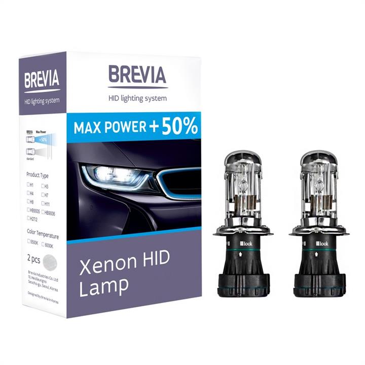  Лампа ксеноновая Brevia Max Power +50% H4 12V 35W 2 шт.12450MP Brevia 12450MP