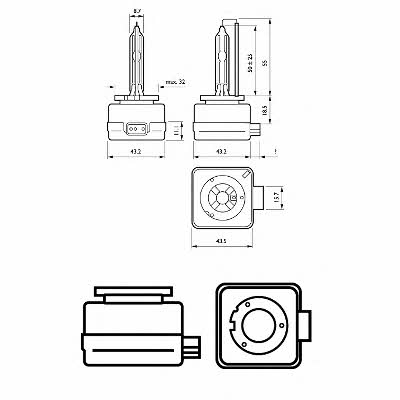  Лампа ксеноновая Philips WhiteVision D1S 85V 35W 85415WHVC1 Philips 85415WHVC1