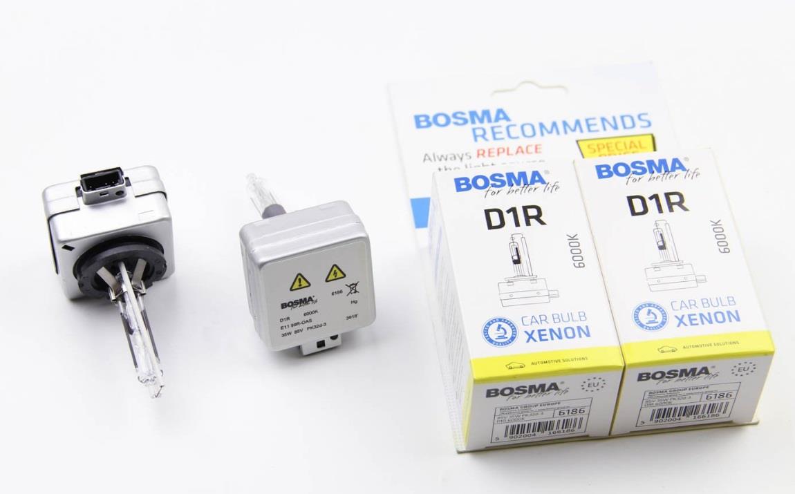  Лампа ксеноновая BOSMA D1R 85V 35W 6000K 2 шт.6186D BOSMA 6186D