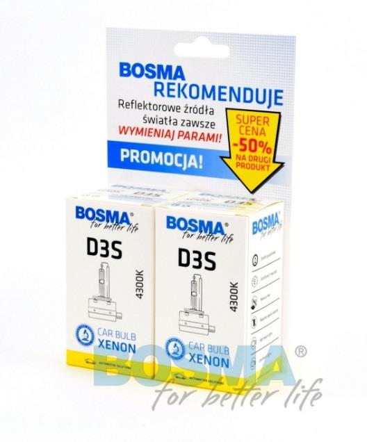  Лампа ксеноновая BOSMA D3S 42V 35W 4300К 2 шт.9518D BOSMA 9518D