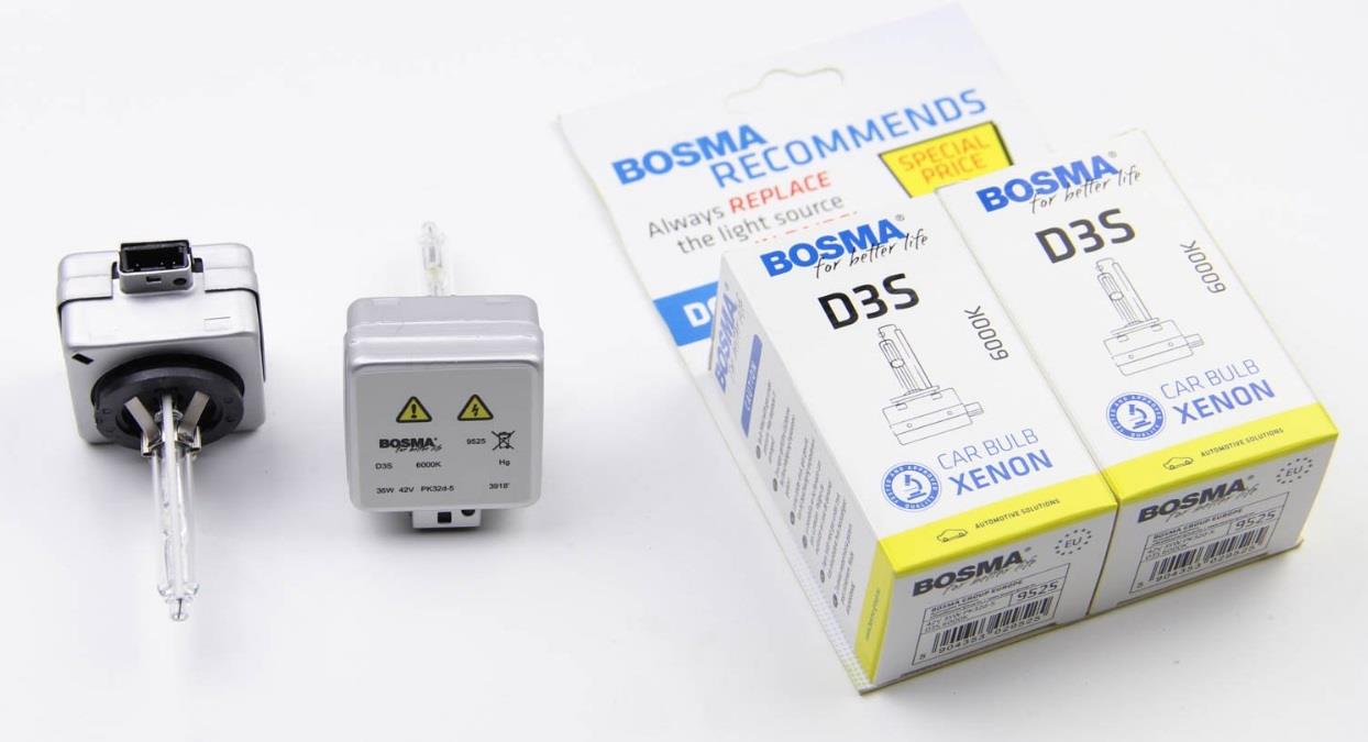  Лампа ксеноновая BOSMA D3S 42V 35W 6000К 2 шт.9525D BOSMA 9525D