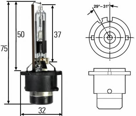  Лампа ксеноновая D2R 85V 35W 8GS007001151 Hella 8GS 007 001-151