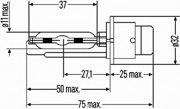  Лампа ксеноновая D2S 1224V 35W 8GS007949101 Hella 8GS 007 949-101