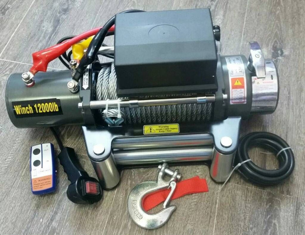  Лебедка электрическая 12V Electric Winch 12000lbs  5443 кг блок управления влагозащищен IP66 стальной трос 10*22