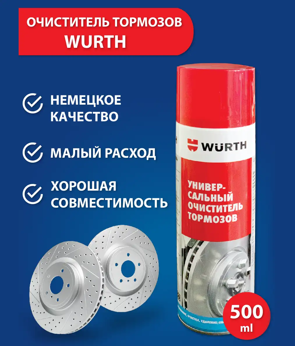  Очиститель тормозов Wurth 08901087 0.5л