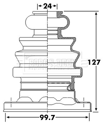 BCB6258 BORG & BECK Комплект пыльника, приводной вал