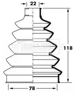 BCB6060 BORG & BECK Пыльник, приводной вал