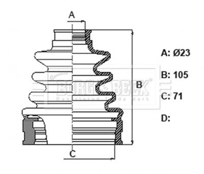 BCB6347 BORG & BECK Пыльник, приводной вал