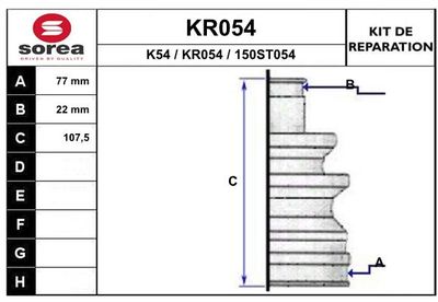 KR054 EAI Комплект пыльника, приводной вал