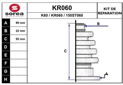 KR060 EAI Комплект пыльника, приводной вал