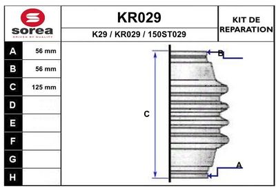 KR029 EAI Комплект пыльника, приводной вал