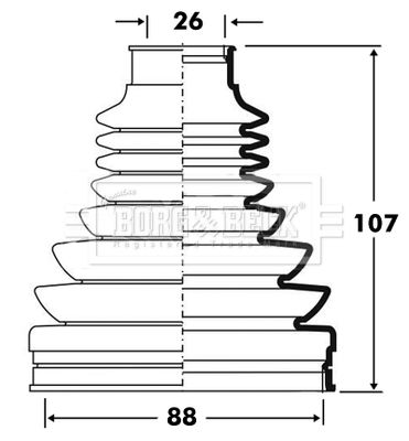 BCB2811 BORG & BECK Комплект пыльника, приводной вал