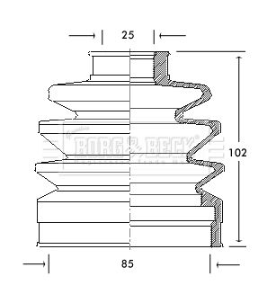 BCB2055 BORG & BECK Пыльник, приводной вал
