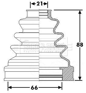 BCB6266 BORG & BECK Пыльник, приводной вал