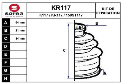 KR117 EAI Комплект пыльника, приводной вал