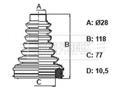 BCB6319 BORG & BECK Пыльник, приводной вал