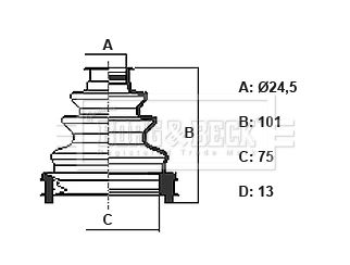 BCB6425 BORG & BECK Пыльник, приводной вал