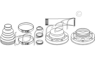 111671 TOPRAN Комплект пыльника, приводной вал