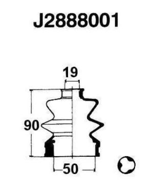 J2888001 NIPPARTS Комплект пыльника, приводной вал