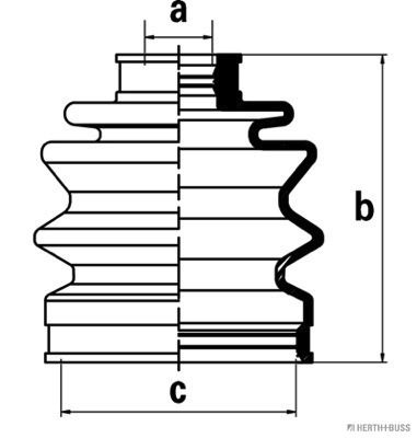 J2866004 HERTH+BUSS JAKOPARTS Комплект пыльника, приводной вал