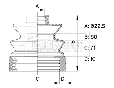 BCB6414 BORG & BECK Пыльник, приводной вал