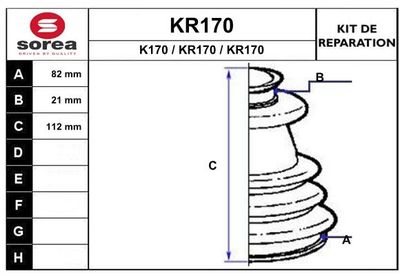 KR170 EAI Комплект пыльника, приводной вал