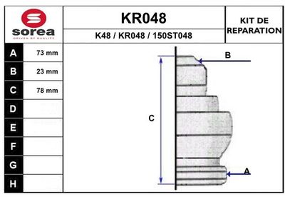 KR048 EAI Комплект пыльника, приводной вал