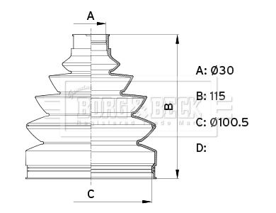 BCB6345 BORG & BECK Пыльник, приводной вал