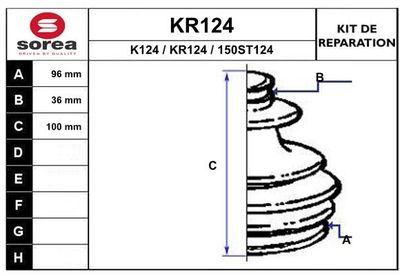 KR124 EAI Комплект пыльника, приводной вал