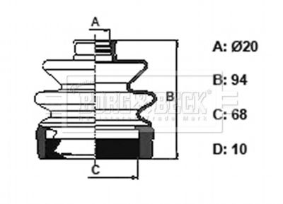 BCB6321 BORG & BECK Комплект пыльника, приводной вал