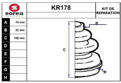 KR178 EAI Комплект пыльника, приводной вал