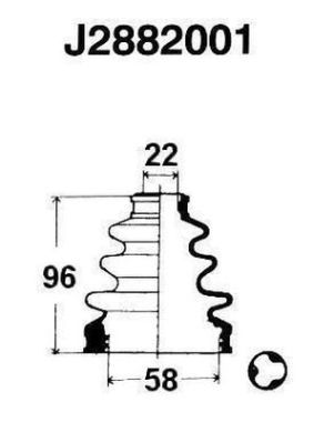 J2882001 NIPPARTS Комплект пыльника, приводной вал