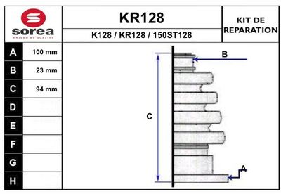 KR128 EAI Комплект пыльника, приводной вал