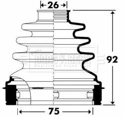 BCB2906 BORG & BECK Пыльник, приводной вал