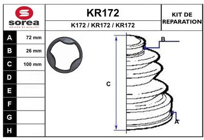 KR172 EAI Комплект пыльника, приводной вал