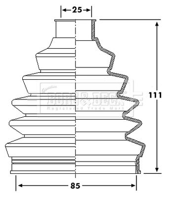 BCB6205 BORG & BECK Пыльник, приводной вал