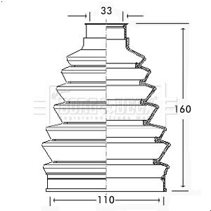 BCB2324 BORG & BECK Комплект пыльника, приводной вал