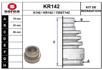 KR142 EAI Комплект пыльника, приводной вал