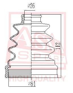 ASBT107 ASVA Пыльник, приводной вал