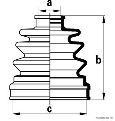 J2881017 HERTH+BUSS JAKOPARTS Комплект пыльника, приводной вал