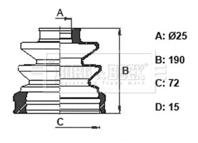 BCB6348 BORG & BECK Пыльник, приводной вал