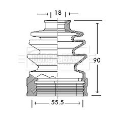 BCB2655 BORG & BECK Пыльник, приводной вал