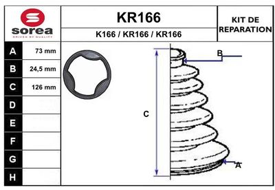 KR166 EAI Комплект пыльника, приводной вал