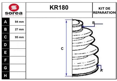 KR180 EAI Комплект пыльника, приводной вал