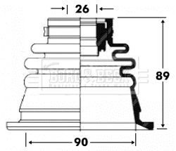 BCB2848 BORG & BECK Комплект пыльника, приводной вал