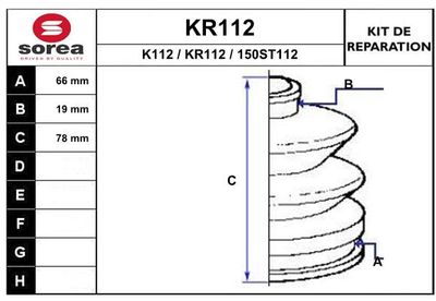 KR112 EAI Комплект пыльника, приводной вал