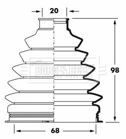 BCB6052 BORG & BECK Пыльник, приводной вал