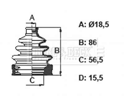 BCB6372 BORG & BECK Комплект пыльника, приводной вал