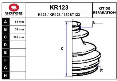 KR123 EAI Комплект пыльника, приводной вал