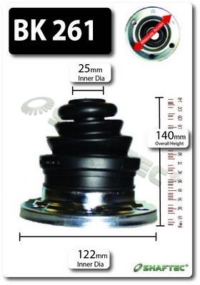 BK261 SHAFTEC Комплект пыльника, приводной вал